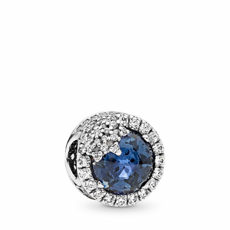 Pandora Dazzling Snowflake Charm - Sterling Silver/Blue/Mixed Stones/Cubic Zirconia - Canada | XD656